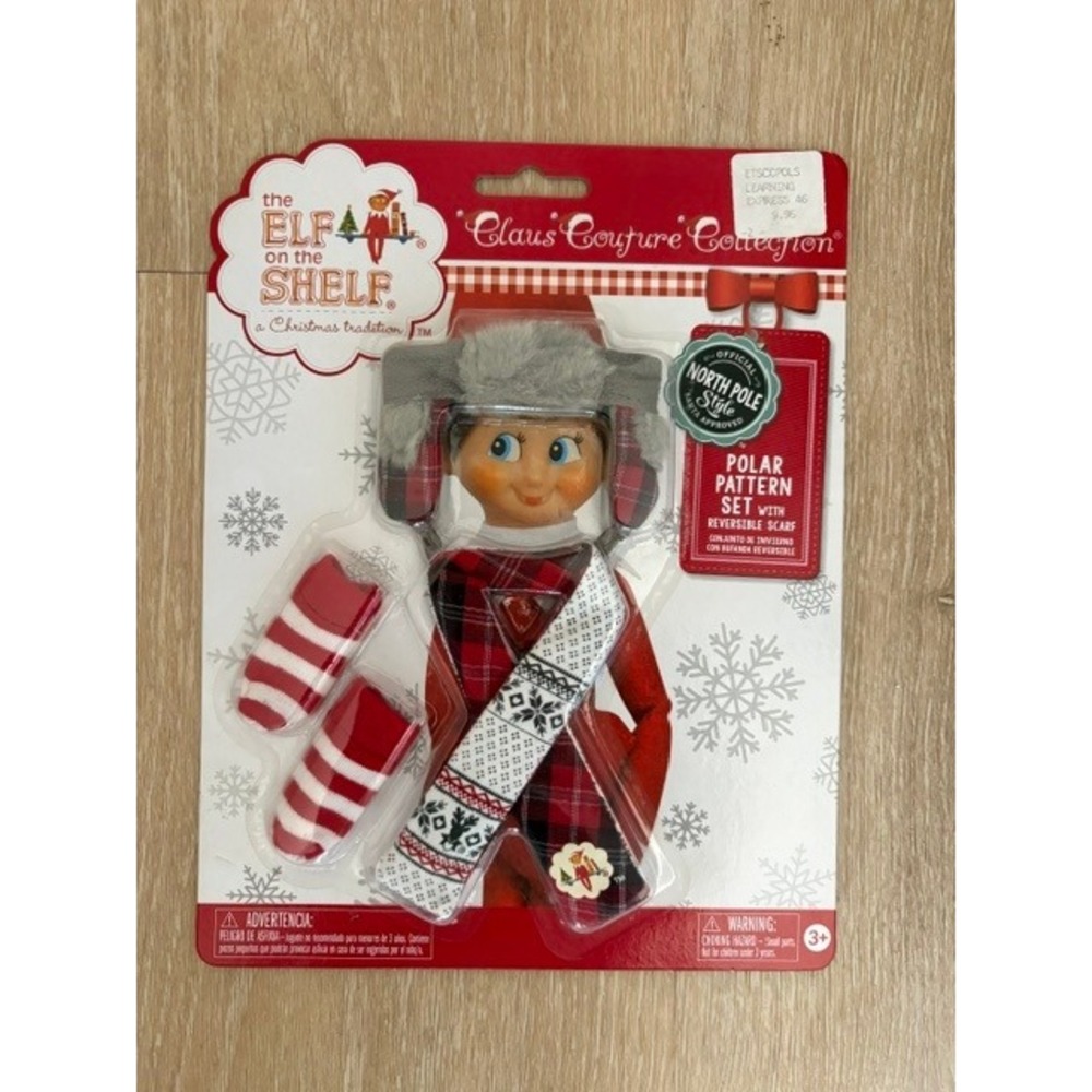 The Elf on the Shelf Claus Couture Polar‎ Pattern Set Reversible Scarf CCPOLS
